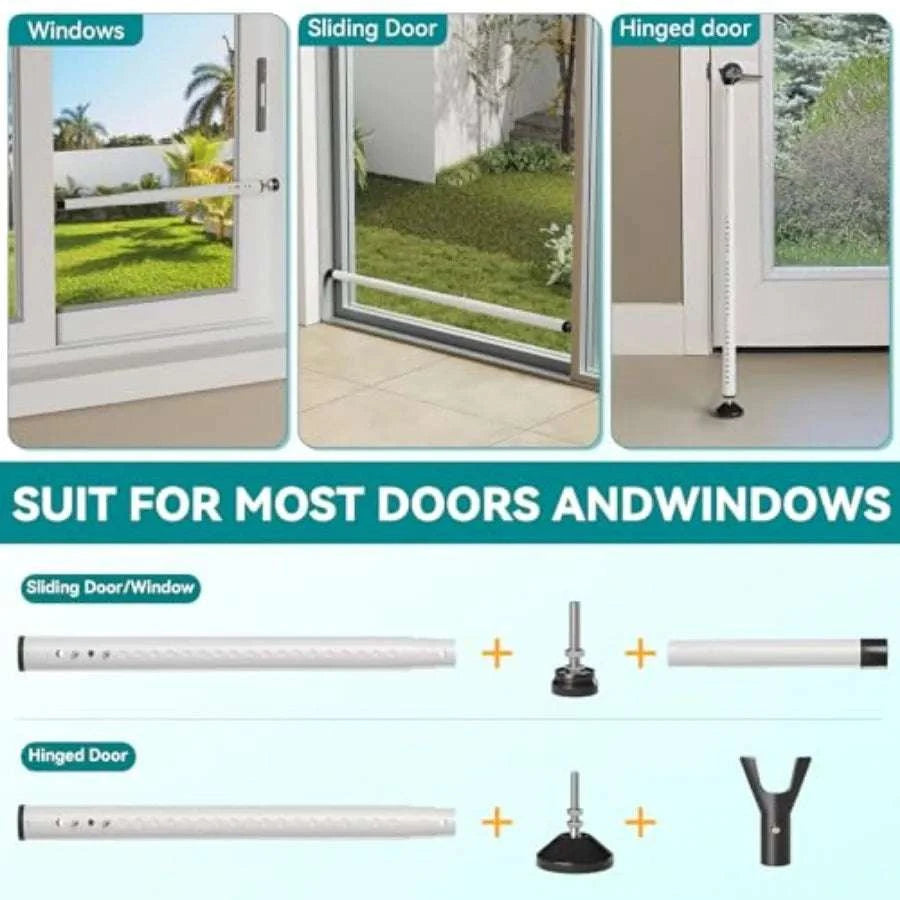 Adjustable Sliding Door & Window Security Bar 6.5–48 Inch-United States / 2