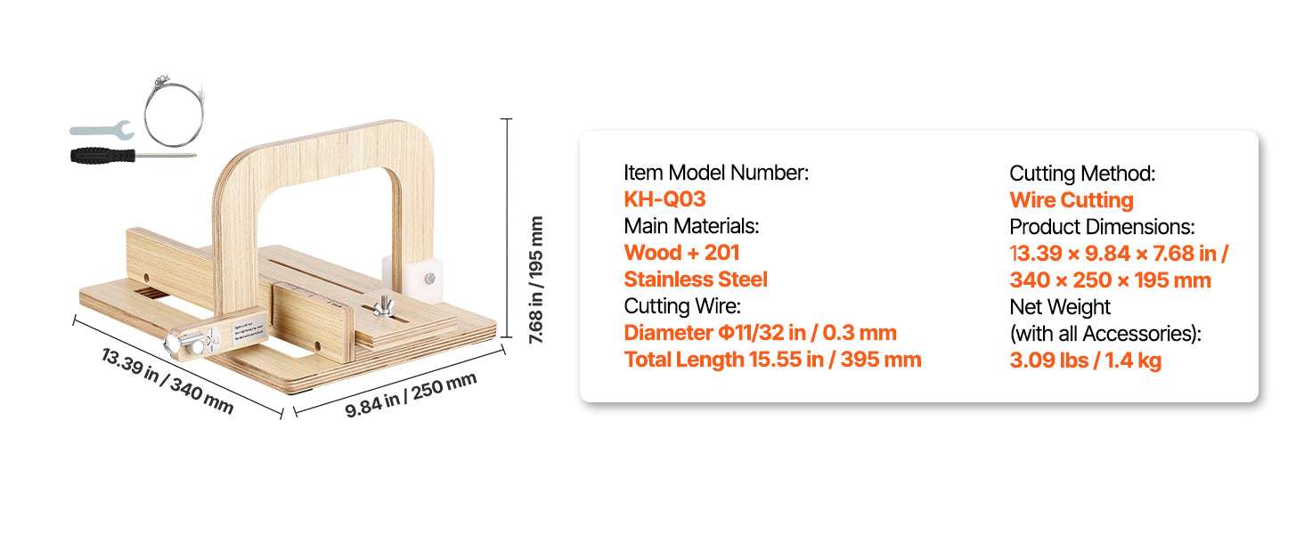 Adjustable Soap Cutter 0–2in with Wire Tension for Clean Even Bars-13.39x9.84x7.68 in / United States