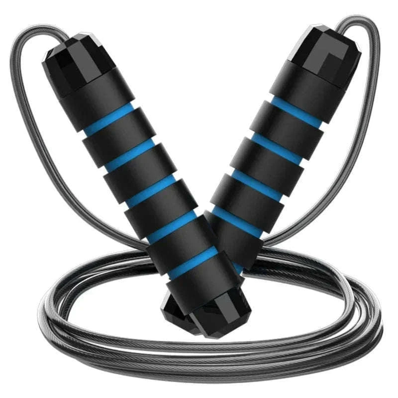 Adjustable Steel Wire Jump Rope for Cardio Training-Blue
