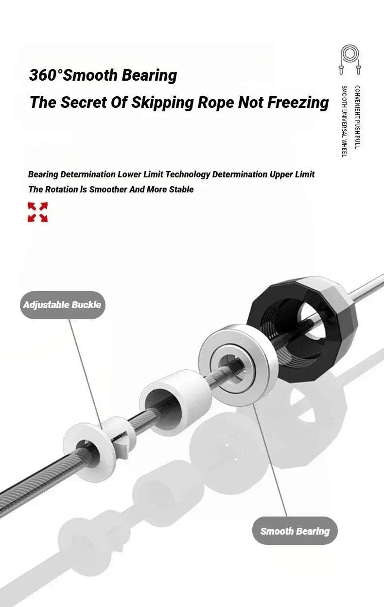 Adjustable Steel Wire Jump Rope for Fitness Training-Black