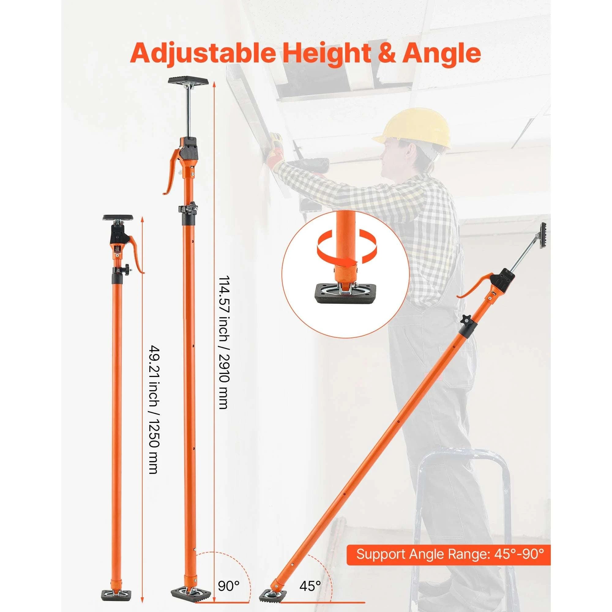 Adjustable Support Pole Jack 49–114in for Drywall & Cabinet Lifting-2pcs / United States