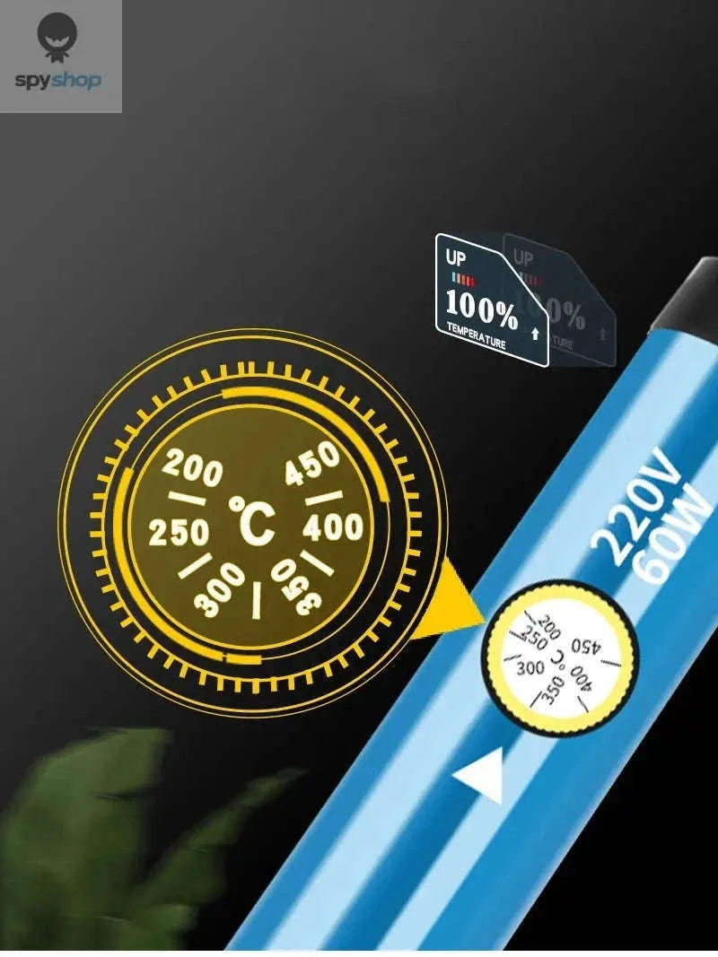 Adjustable Temperature Soldering Iron 60W for DIY Electronics-Gray EU standard