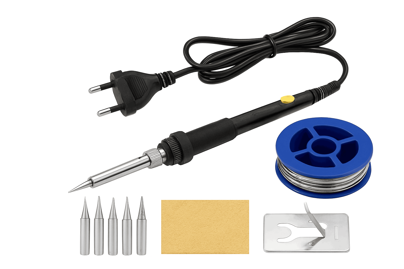 Adjustable Temperature Soldering Iron 60W for DIY Electronics-Gray EU standard