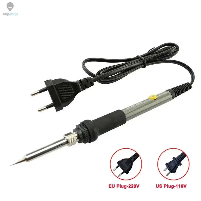 Adjustable Temperature Soldering Iron – 60W Heat Control for DIY Electronics-Gray US standard