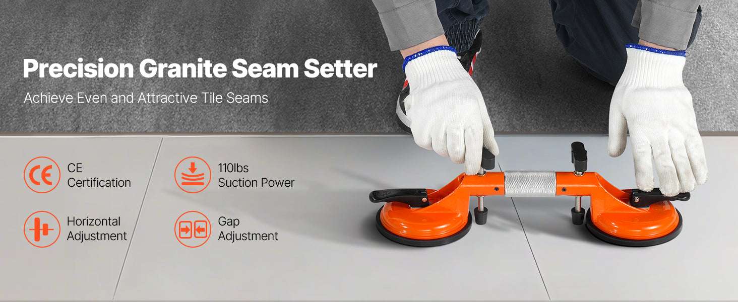 Adjustable Tile Seam Setter 2-Pack with 5in Suction Cups-2 Packs / france