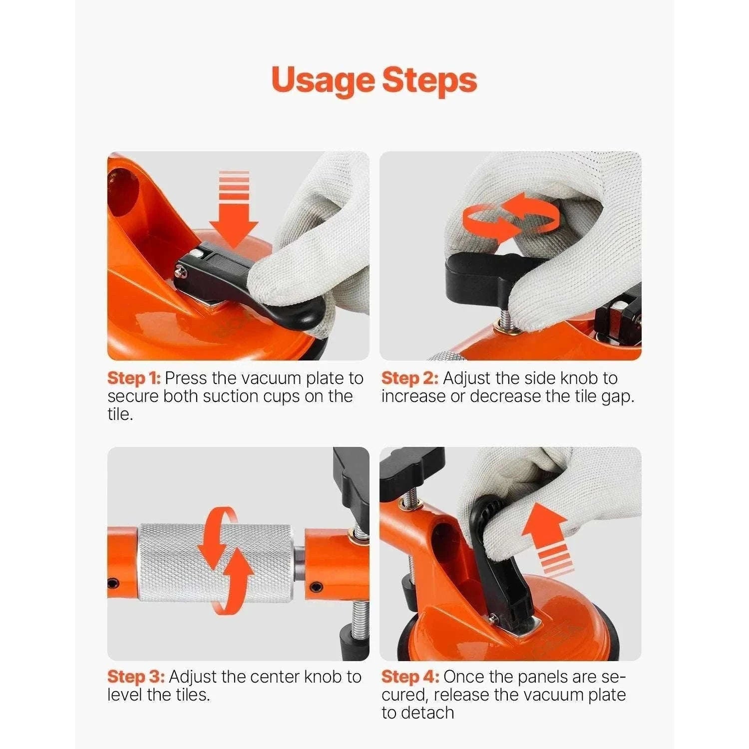 Adjustable Tile Seam Setter 2-Pack with 5in Suction Cups-2 Packs / france