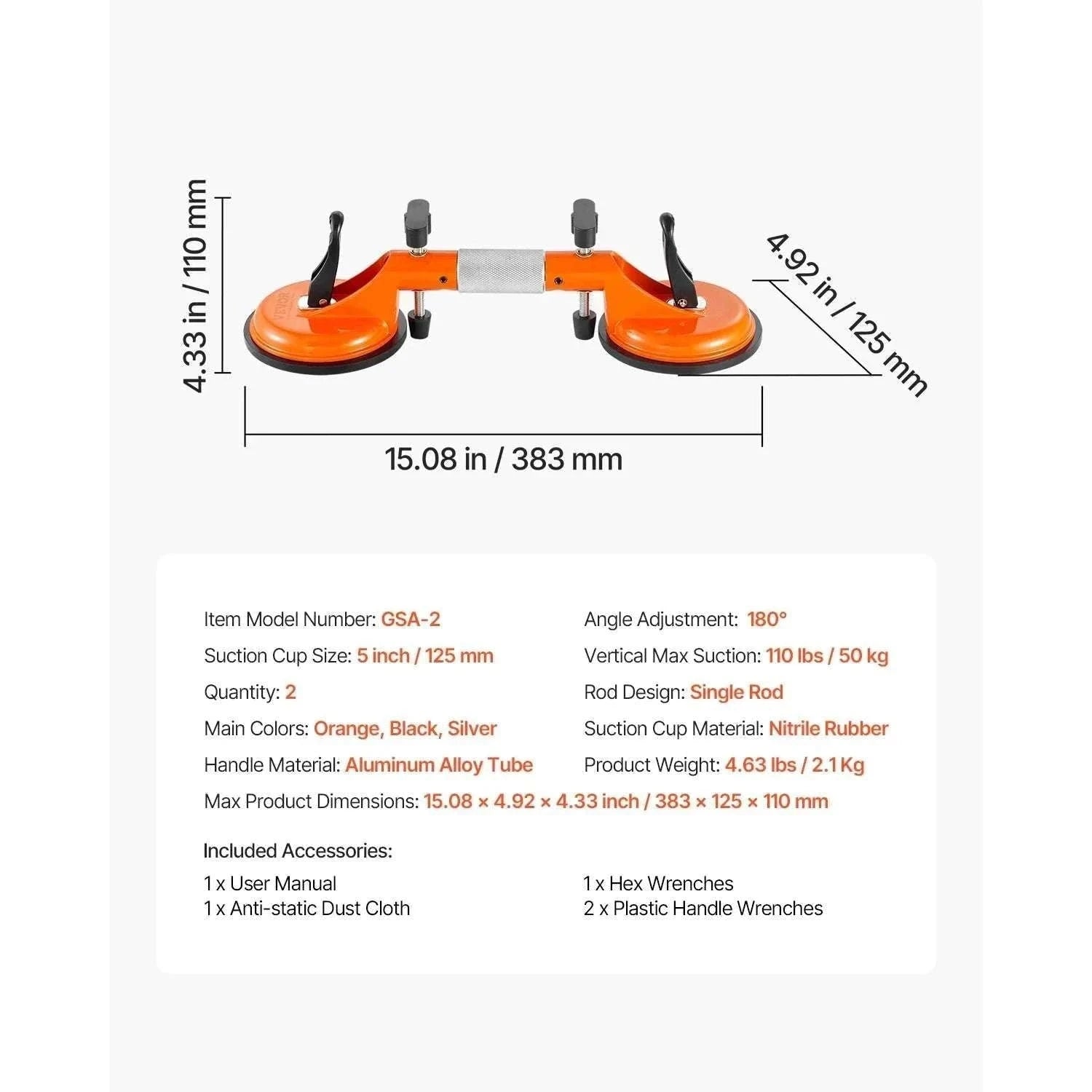 Adjustable Tile Seam Setter 2-Pack with 5in Suction Cups-2 Packs / france