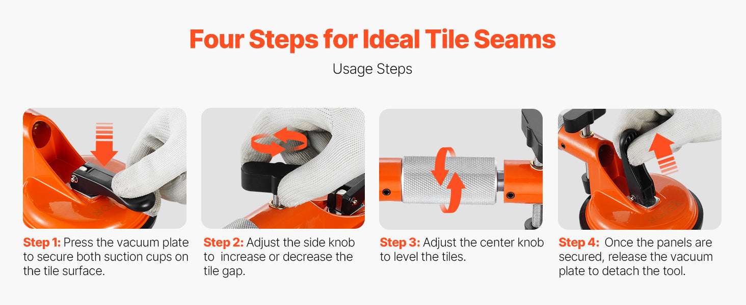 Adjustable Tile Seam Setter 2-Pack with 5in Suction Cups-2 Packs / france