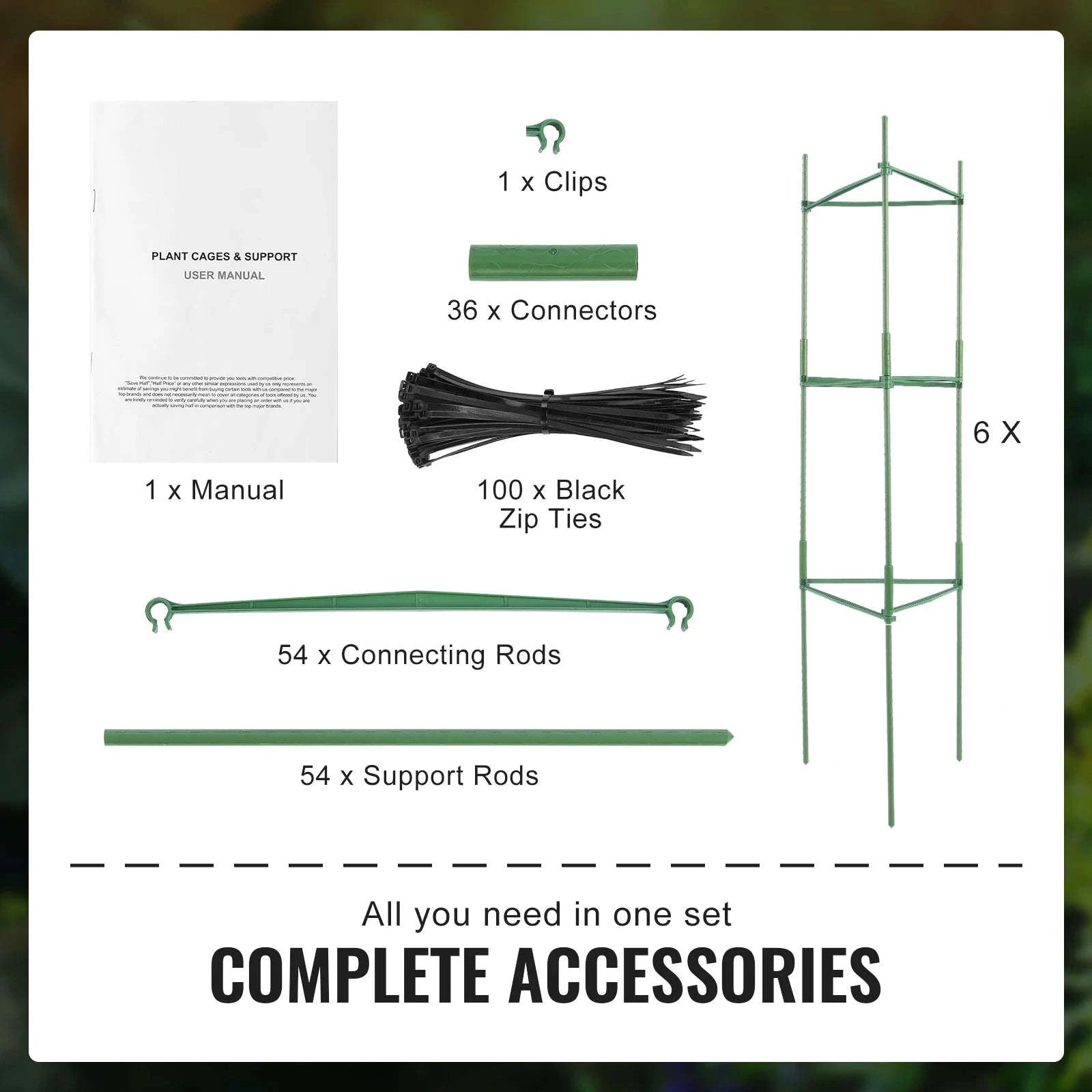 Adjustable Tomato Cage Plant Support Trellis Set-63inch / United States