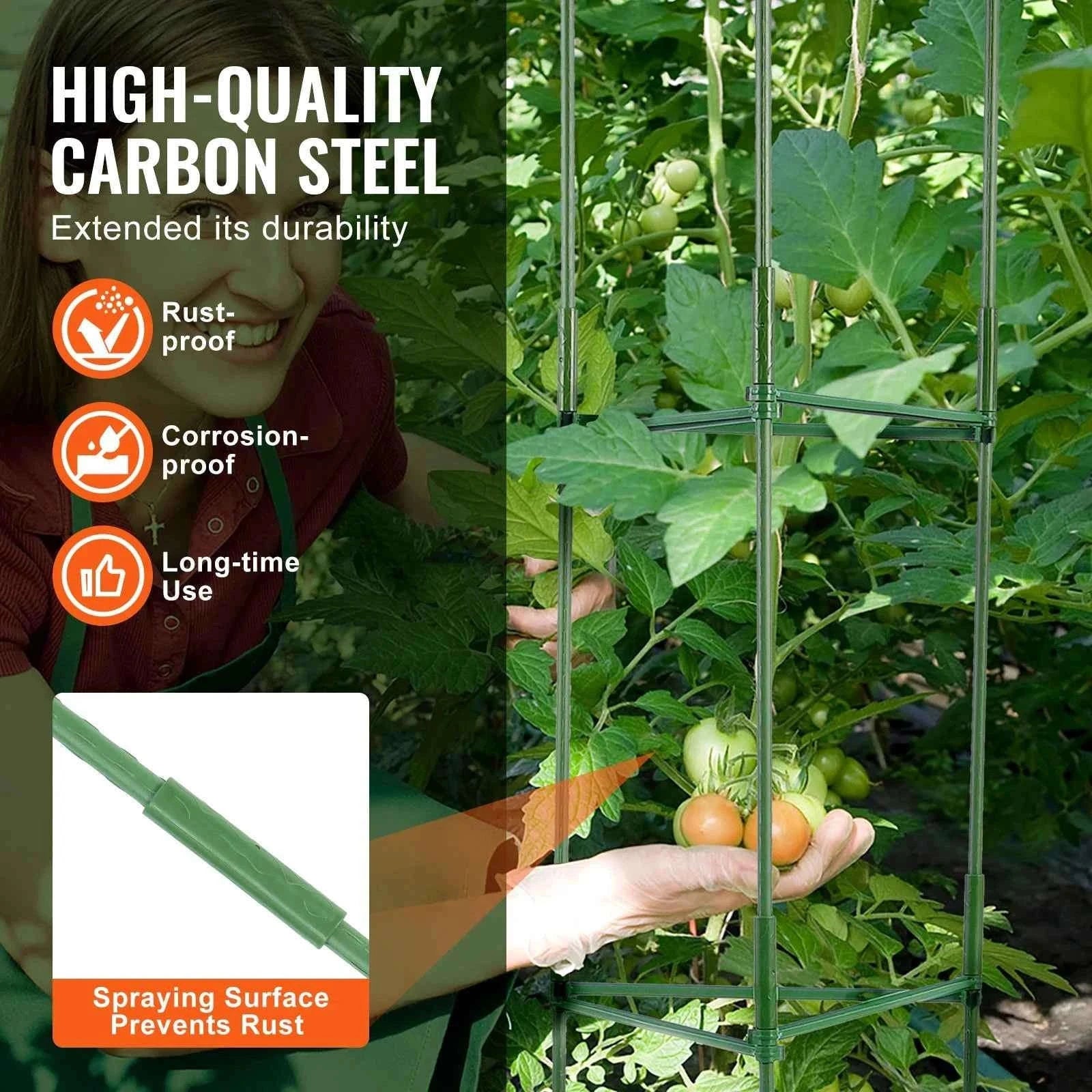 Adjustable Tomato Cage Plant Support Trellis Set-63inch / United States