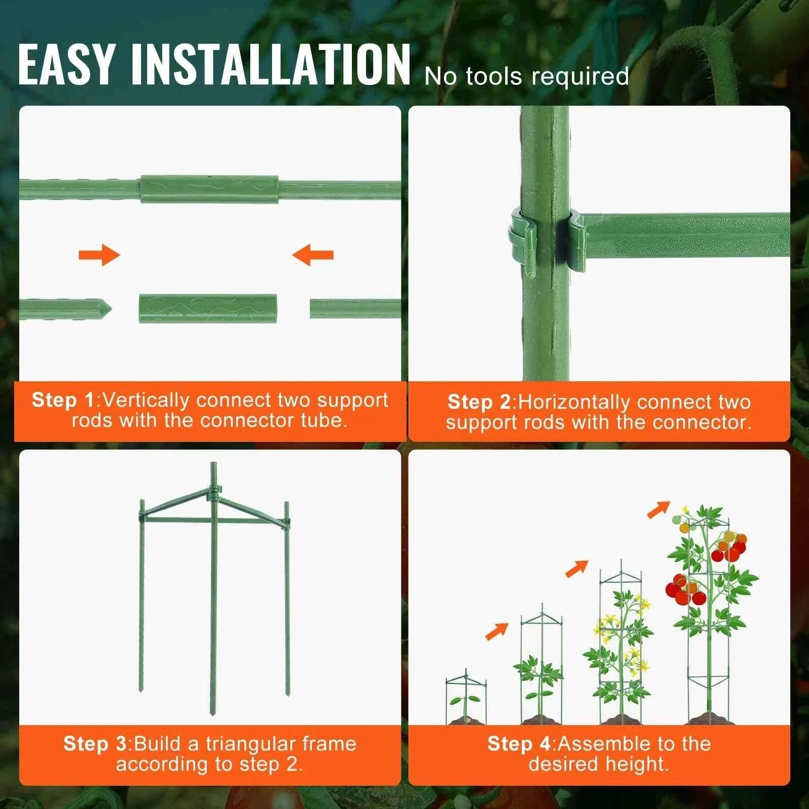 Adjustable Tomato Cage Plant Support Trellis Set-63inch / United States