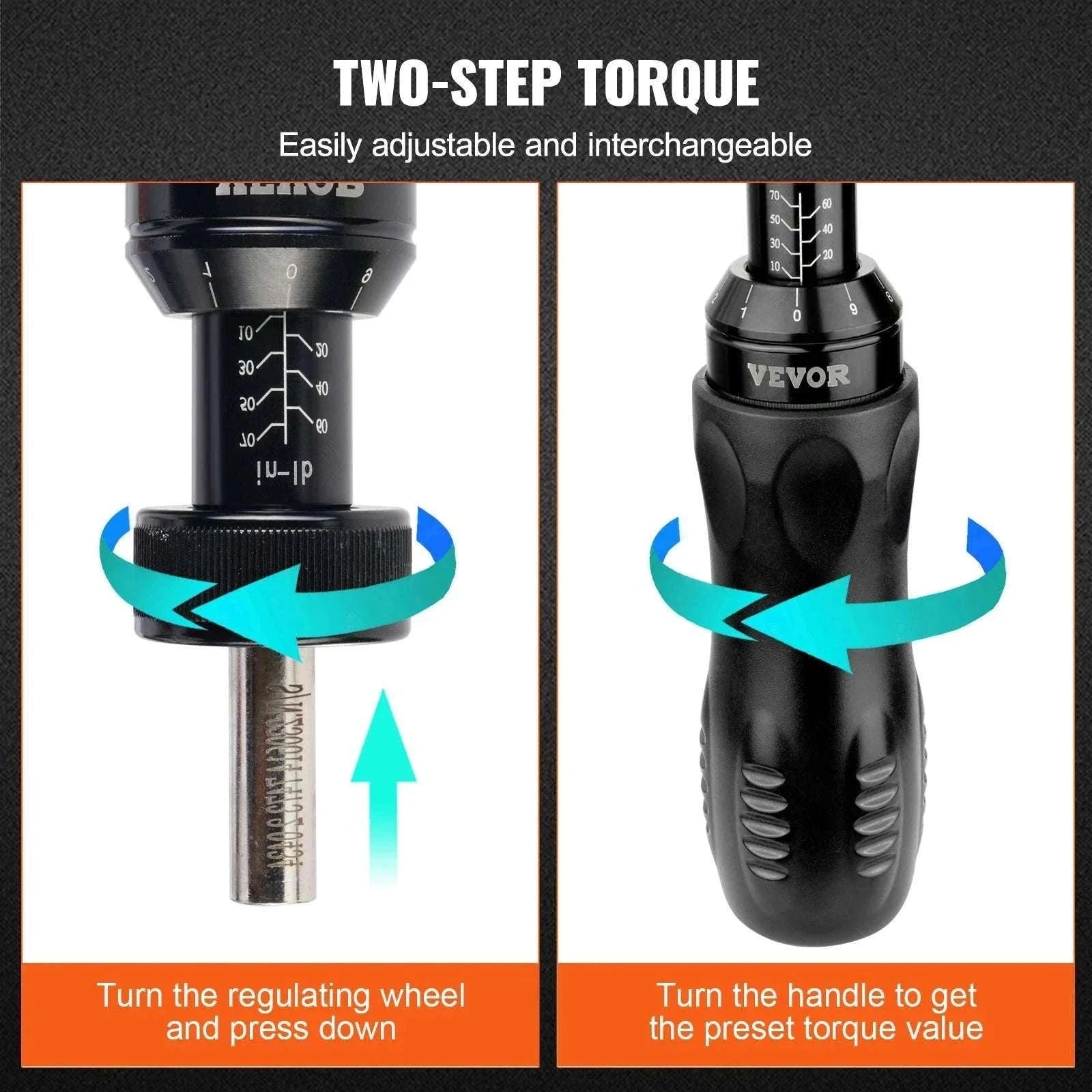 Adjustable Torque Screwdriver 10–70 in-lbs with Bits and Case-france