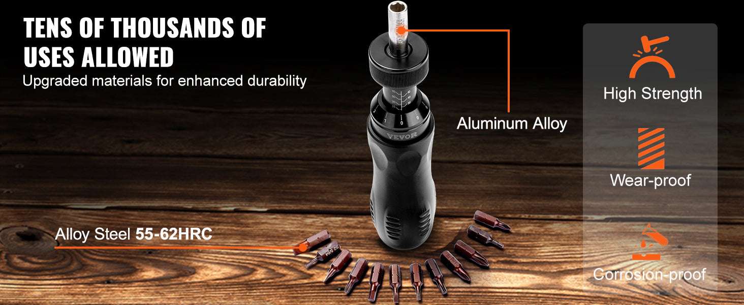 Adjustable Torque Screwdriver 10–70 in-lbs with Bits and Case-france