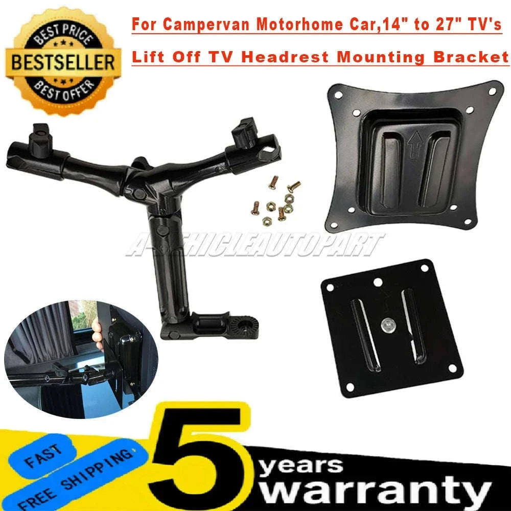 Adjustable TV Headrest Mount for Campervan and Motorhome, 14 to 27 Inch-SET / China Mainland