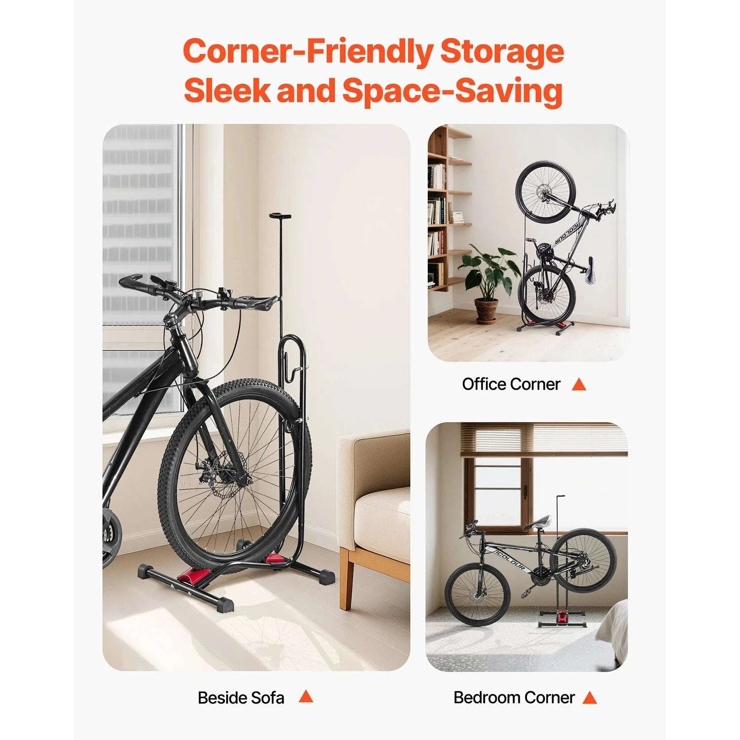 Adjustable Upright Bike Stand for 16–27.5" Bikes Indoor Storage-TypeD / 12 inch / United States