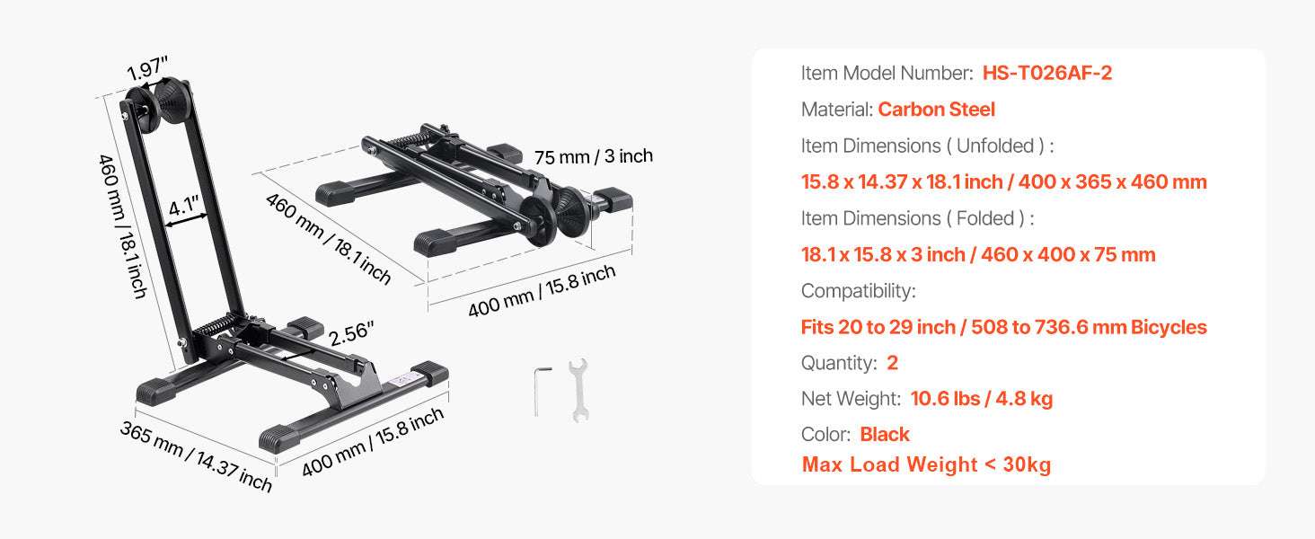Adjustable Upright Bike Stand for 16–27.5" Bikes Indoor Storage-TypeD / 12 inch / United States