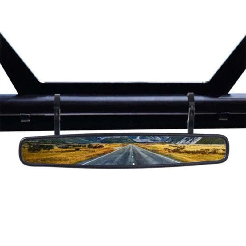 Adjustable UTV Rear View Convex Mirror with 2-Inch Clamp-black