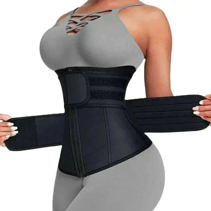 Adjustable Waist Trainer with Double Belts for Tummy Control & Support-black / XL / United States