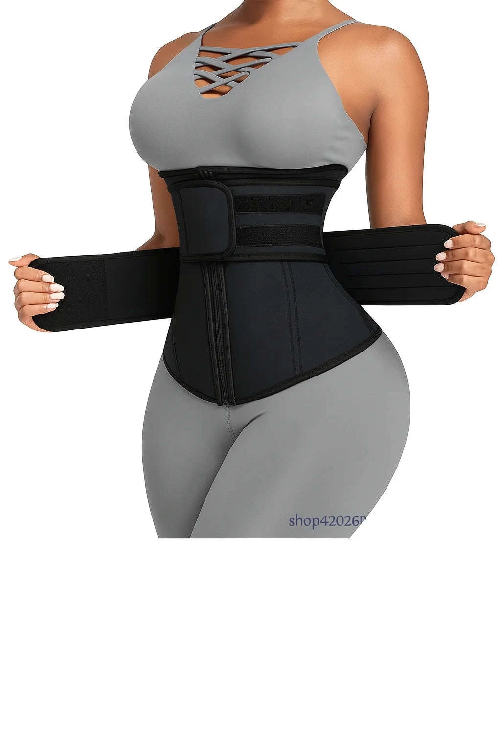 Adjustable Waist Trainer with Double Belts for Tummy Control & Support-black / XL / United States
