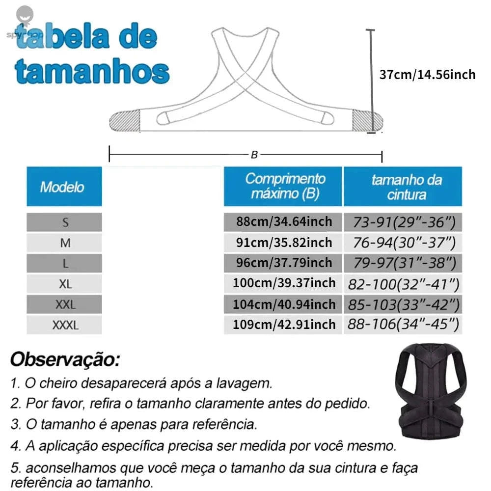 Adjustable Wearable Garment for Back Alignment & Body Awareness-M (40-50KG)