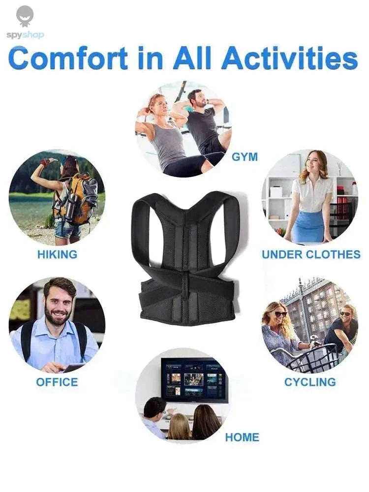 Adjustable Wearable Vest for Back and Shoulder Alignment-Black / 4XL