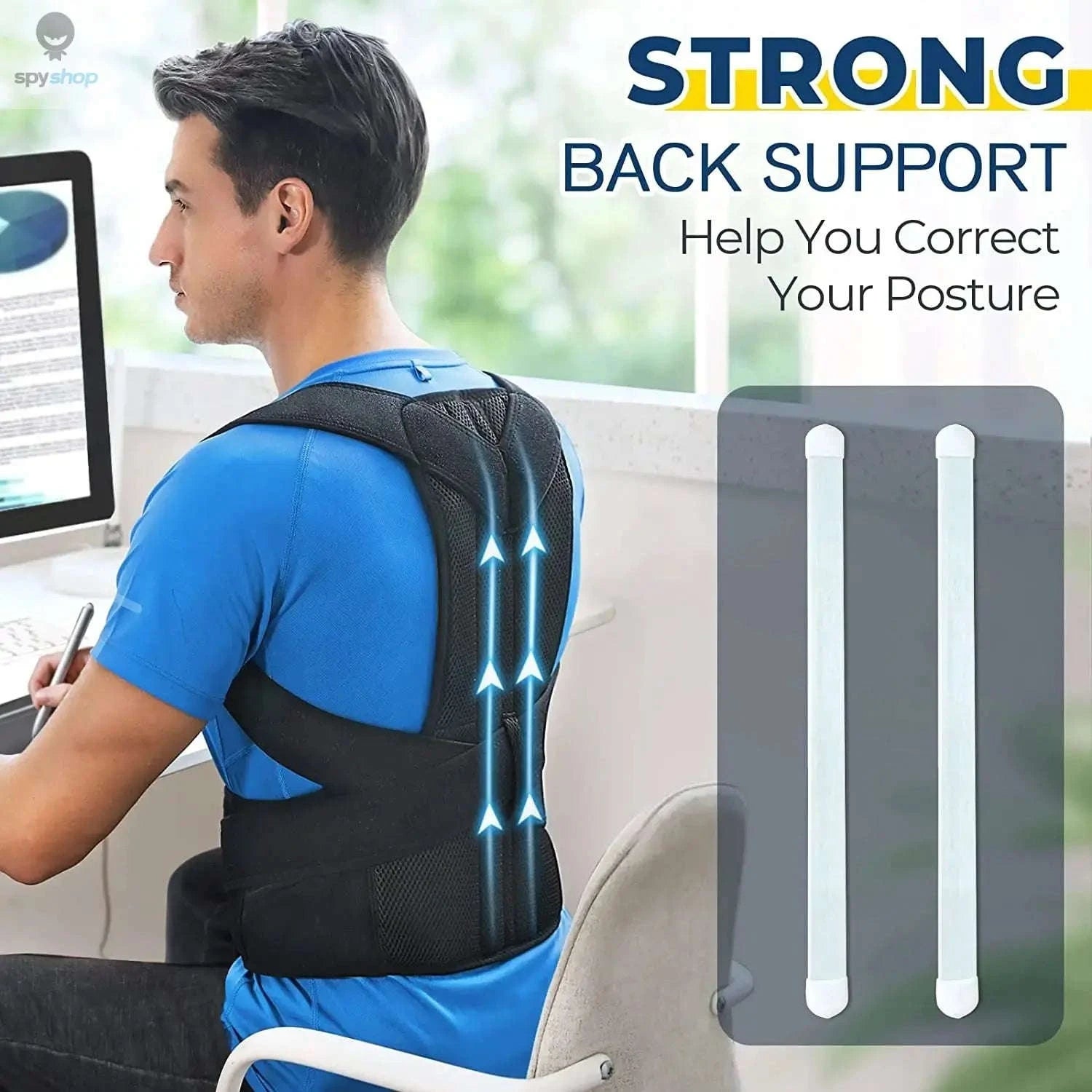 Adjustable Wearable Vest for Back and Shoulder Alignment-Black / 4XL
