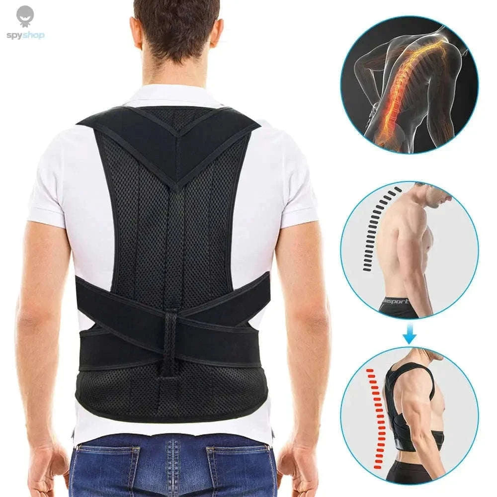 Adjustable Wearable Vest for Back and Shoulder Alignment-Black / 4XL