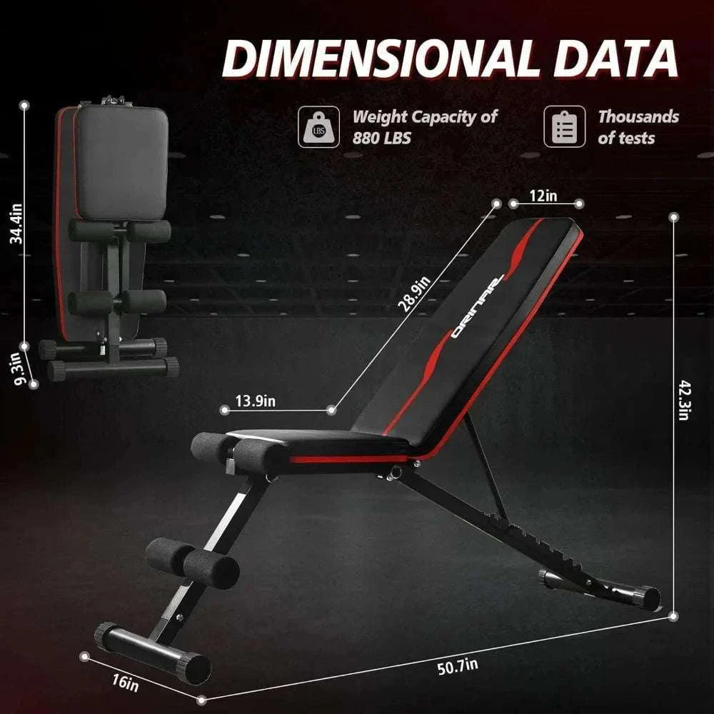 Adjustable Weight Bench for Full Body Home Gym Training-