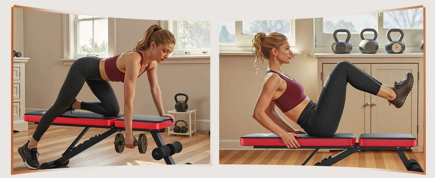 Adjustable Weight Bench with 8 Angles & 660LB Capacity for Home Gym-Black / United States