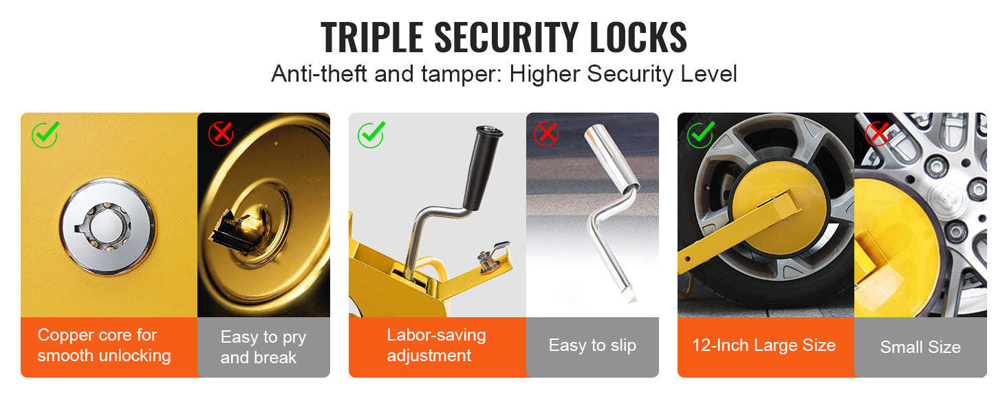 Adjustable Wheel Lock Clamp for Trailers and Cars-1 pc / United States