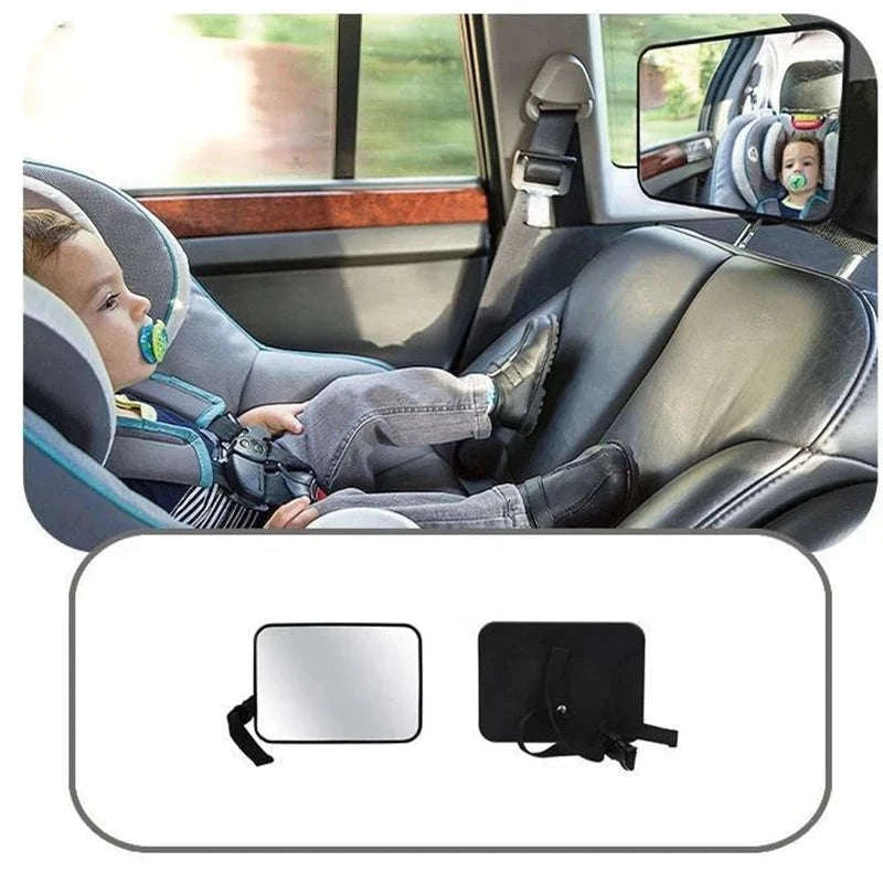 Adjustable Wide Car Baby Mirror for Clear Rear Seat View-Default Title