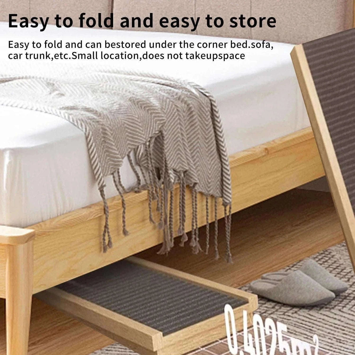 Adjustable Wooden Dog Ramp Non‑Slip Foldable for Bed Sofa Car-M / france