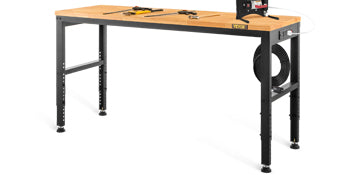 Adjustable Garage Workbench 2000 lbs Hardwood Top Work Table
