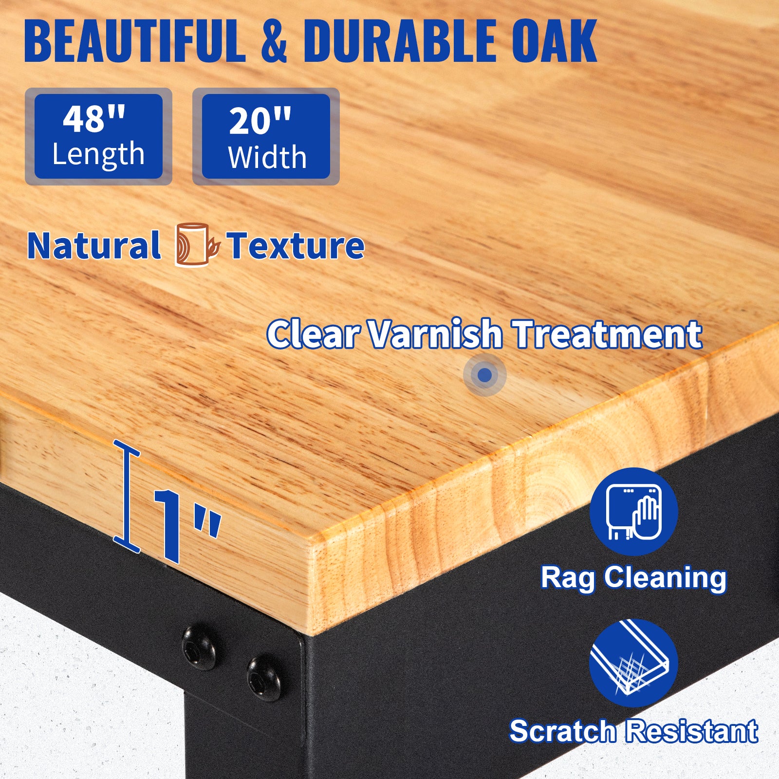 Adjustable Garage Workbench 2000 lbs Hardwood Top Work Table