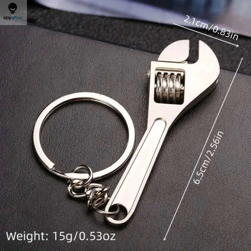 Adjustable Wrench Keychain for Everyday Handy Fixes-Silver