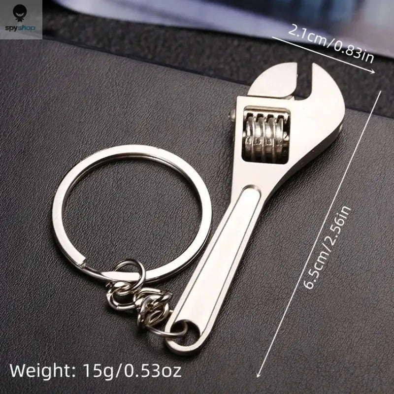 Adjustable Wrench Keychain – Mini Tool Accessory for Everyday Fixes-Silver