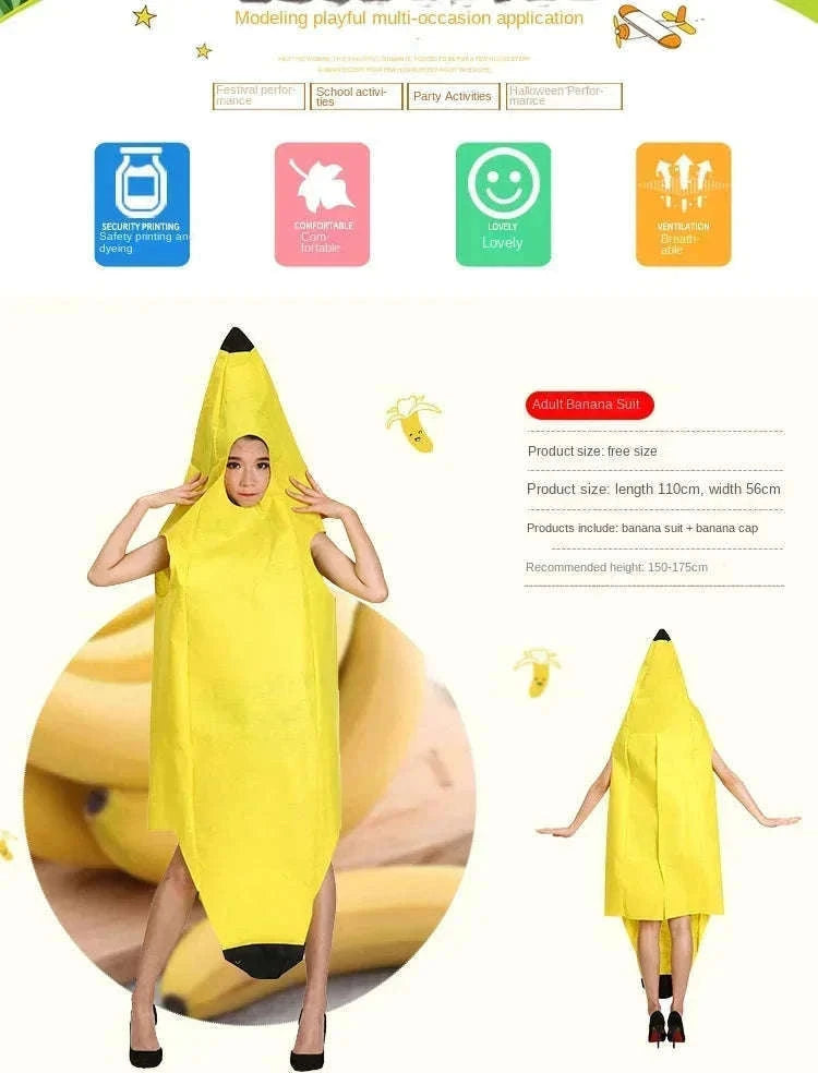 Adult Banana Costume for Parties and Cosplay-10PCS / Adult