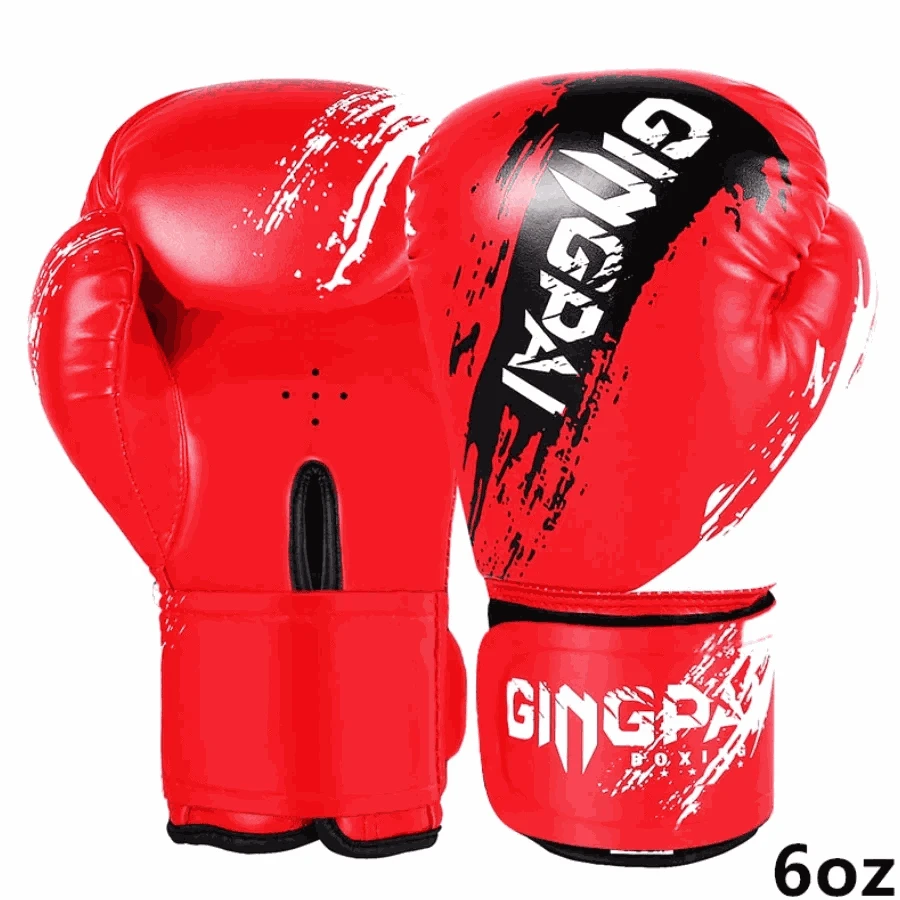 Adult Boxing Gloves 10oz PU Leather Training Mitts-Blue / 10oz