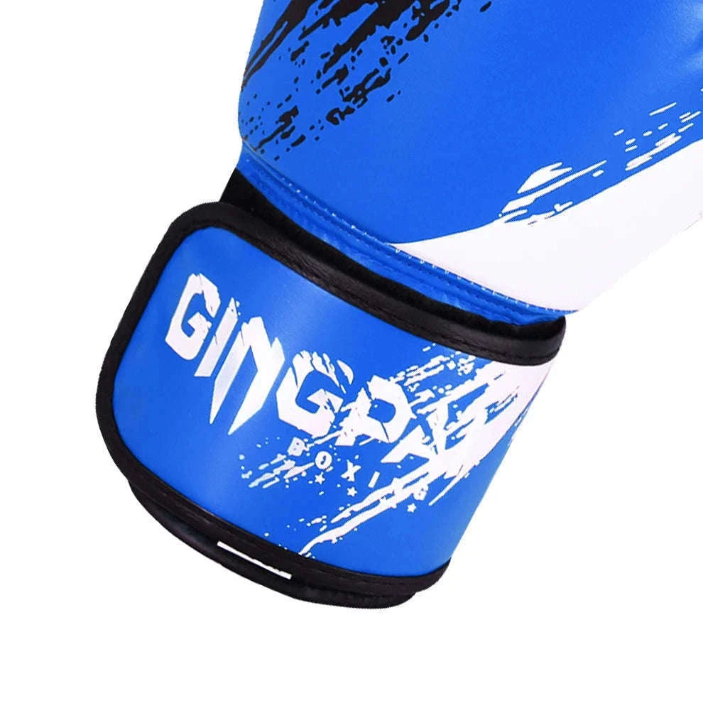 Adult Boxing Gloves 10oz PU Leather Training Mitts-Blue / 10oz