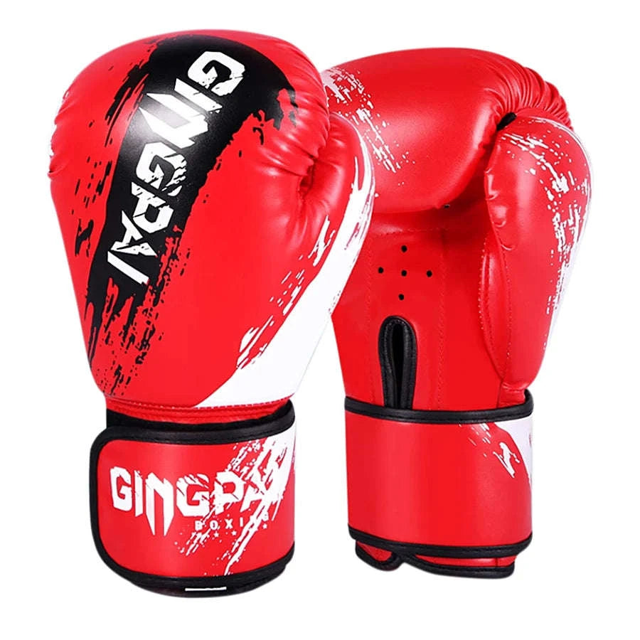 Adult Boxing Gloves 10oz PU Leather Training Mitts-Blue / 10oz