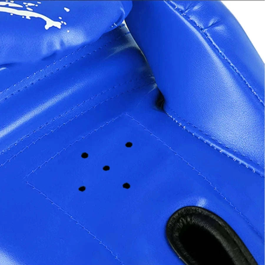Adult Boxing Gloves 10oz PU Leather Training Mitts-Blue / 10oz