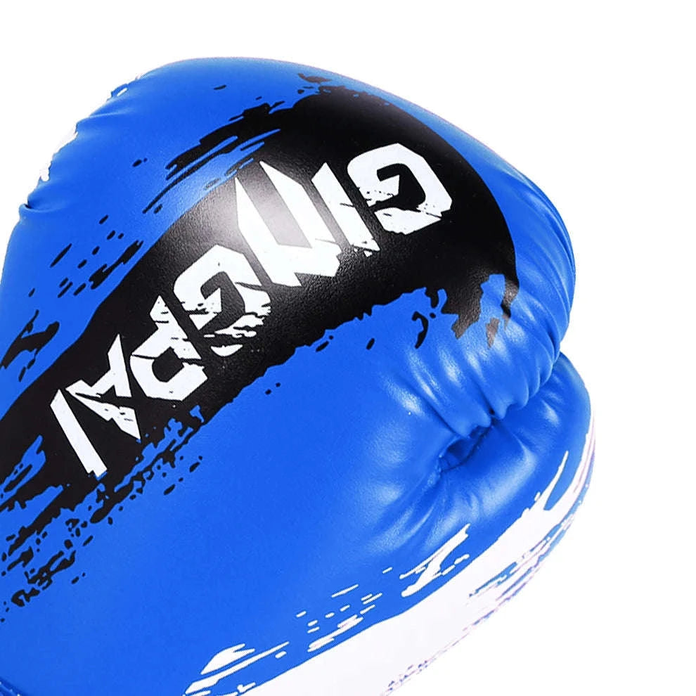 Adult Boxing Gloves 10oz PU Leather Training Mitts-Blue / 10oz