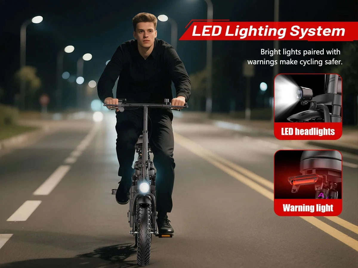Adults Folding Electric Bike 500W 48V 15Ah 14 Inch-15AH Black / United States