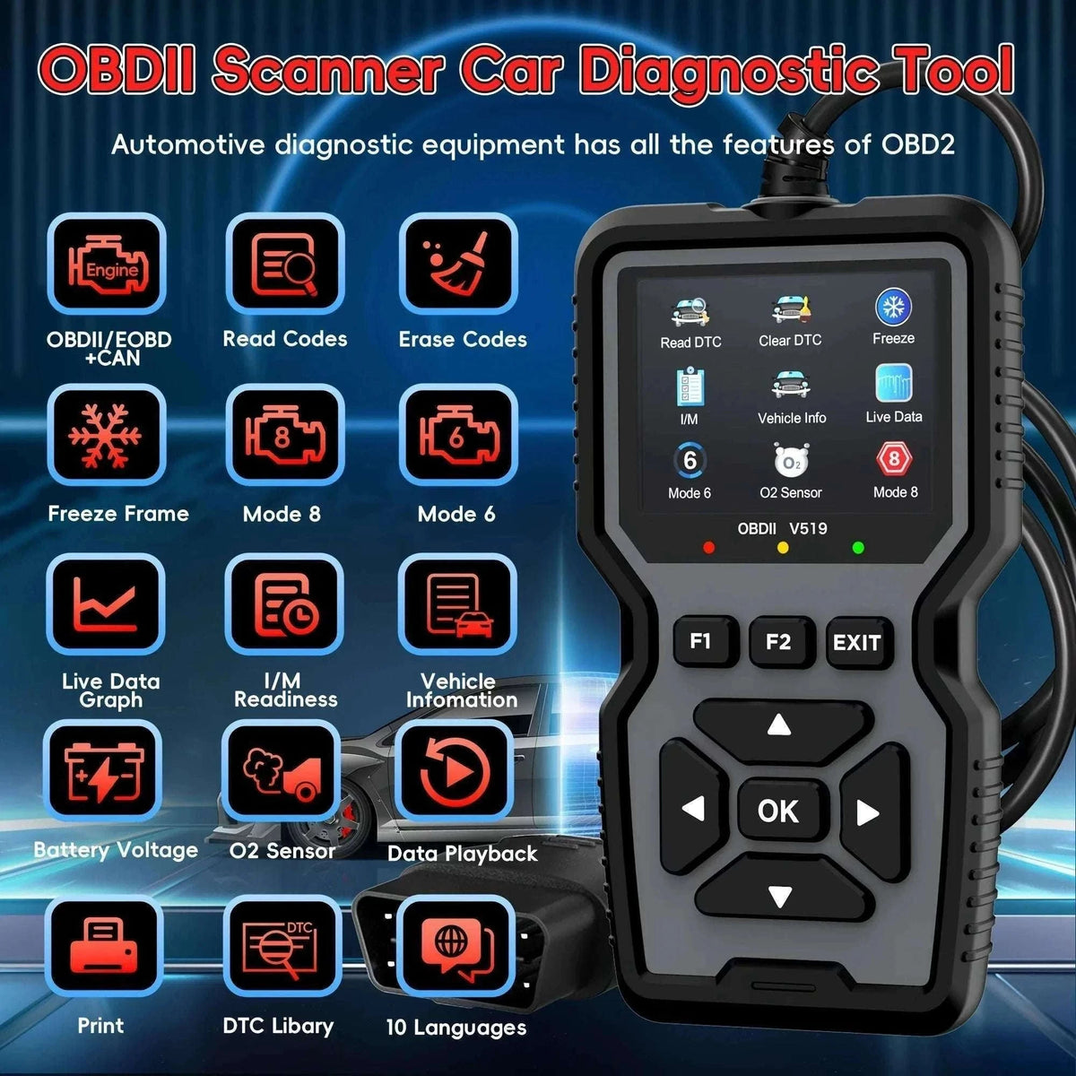 Advanced OBD2 Scanning Diagnostic Tool-orange