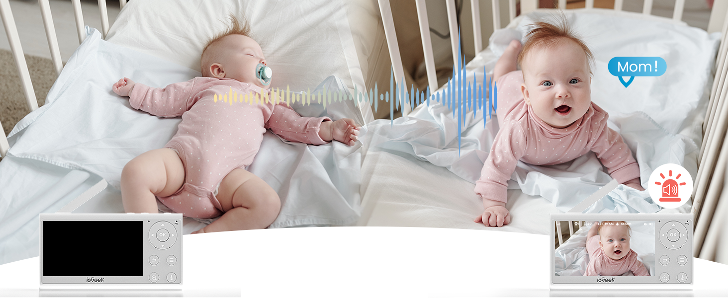 ieGeek 1080P Baby Monitor with 2 Cameras and Split Screen