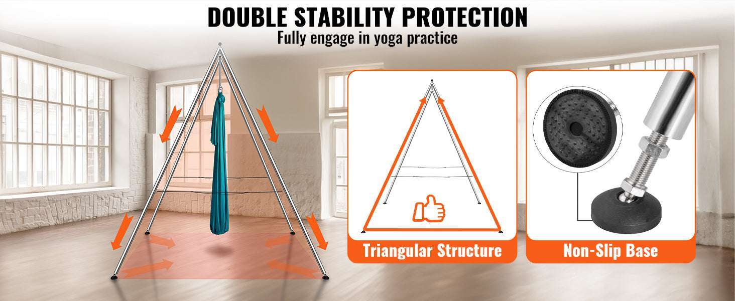 Aerial Yoga Frame & Hammock Stand with Silks 9.67FT 551lbs-green / france