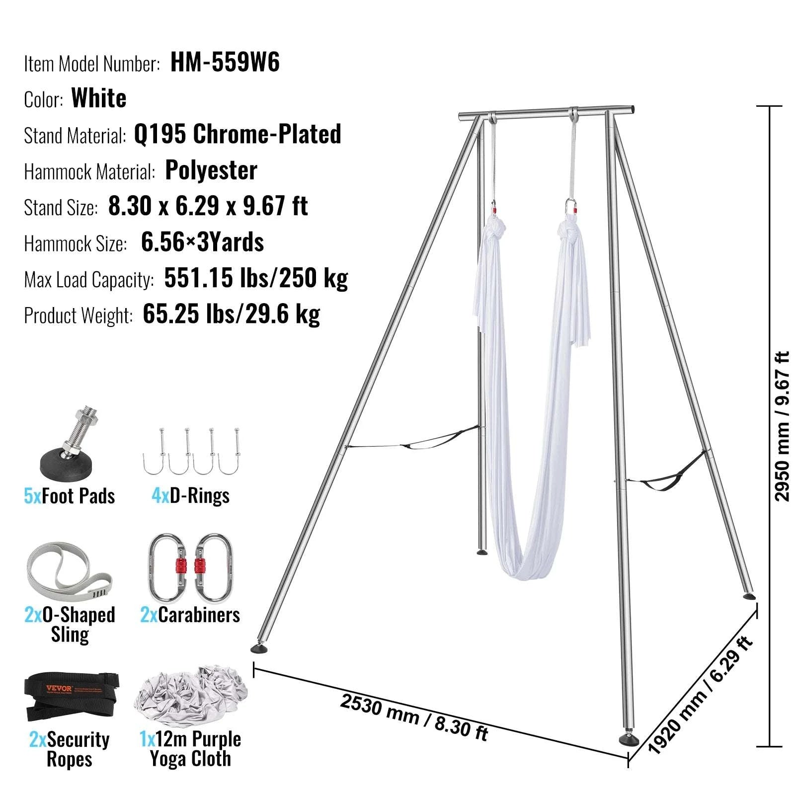 Aerial Yoga Frame & Hammock Stand with Silks 9.67FT 551lbs-green / france