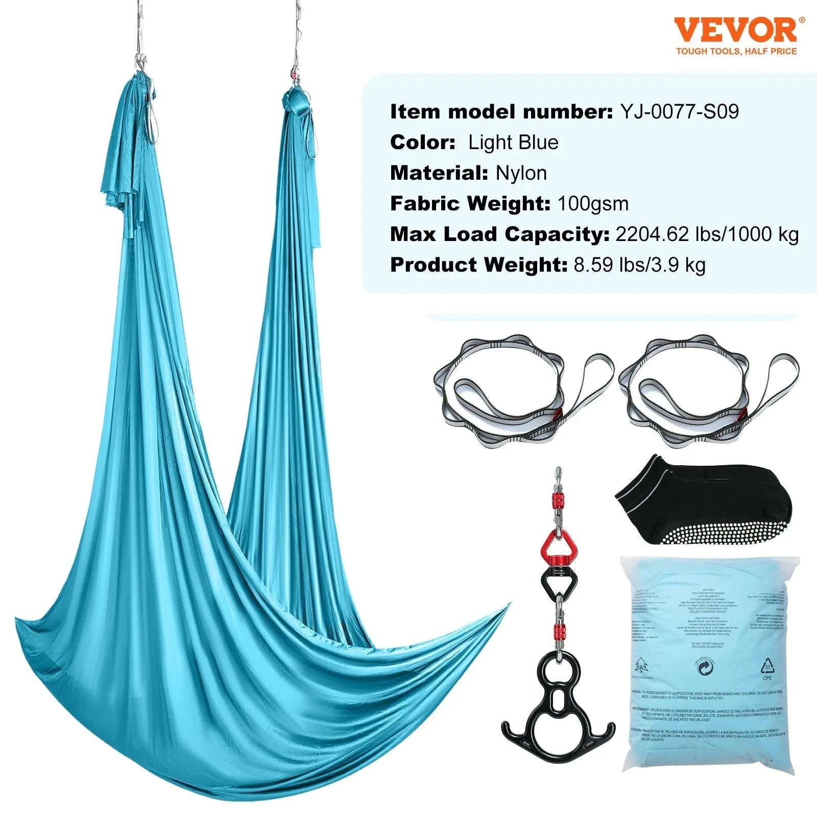 Aerial Yoga Hammock Swing Kit – 8.7–11 Yard Nylon Silk Set-