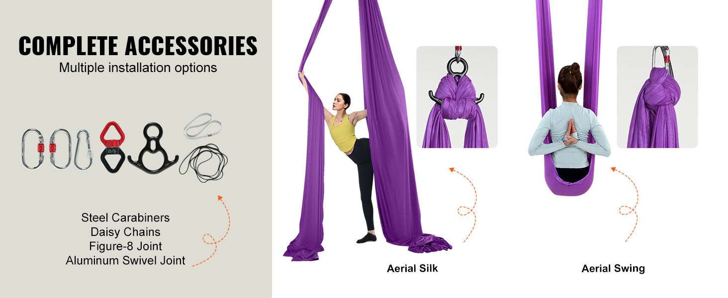 Aerial Yoga Hammock Swing Kit – 8.7–11 Yard Nylon Silk Set-green 8.22x2.8m / United States