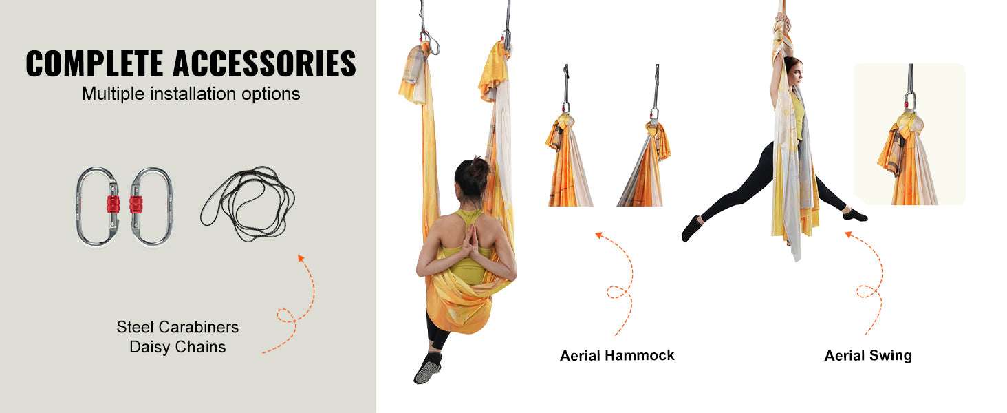 Aerial Yoga Hammock Swing Set with Full Rigging 5.5 Yards-Green / United States